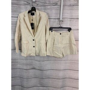 NWT Rails Stanton Ivory Pinstripe Blazer Size XS & Shorts Size 8